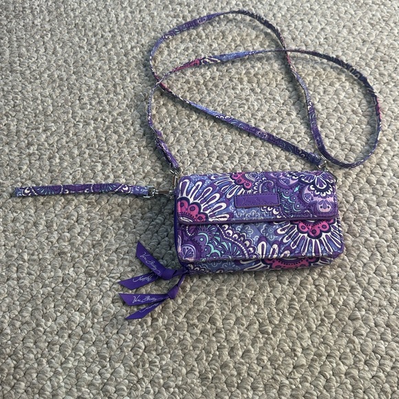 Vera Bradley Handbags - Vera Bradley Lilac Tapestry Crossbody/Wristlet Bag